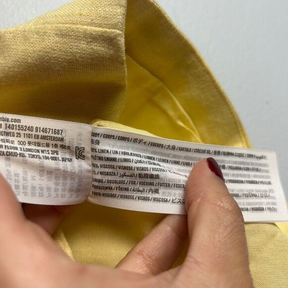 A&F Mara Linen Blend Cropped Vest - Butter Yellow Size M - Picture 6 of 6